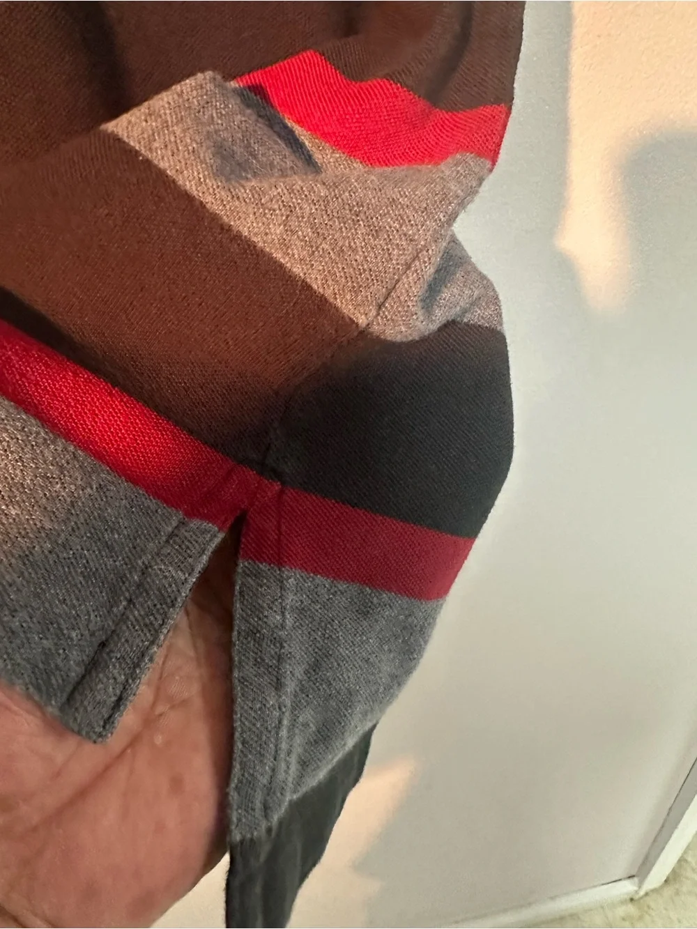 Ralph Lauren Striped Polo Shirt in Black, Gray & Red